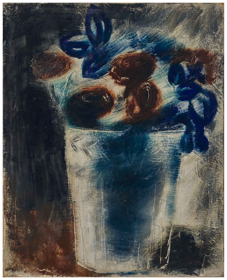 Fleurs dans un verre by Jean Fautrier
