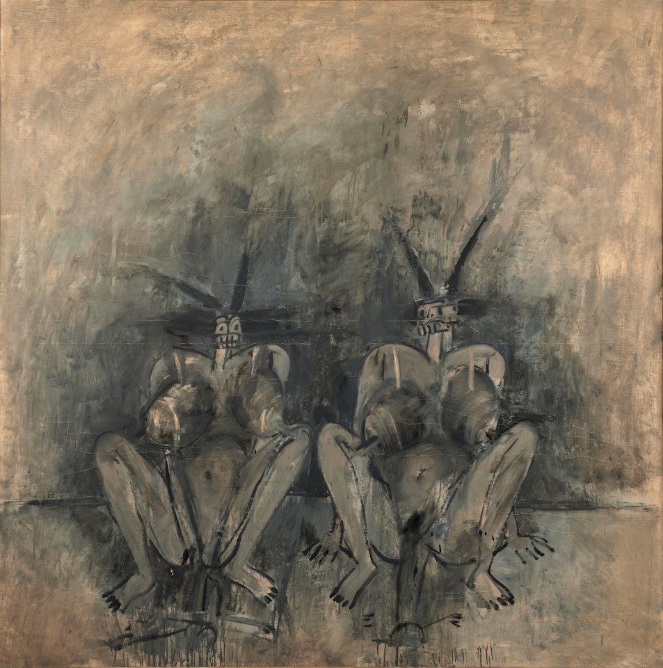 Deux femmes accroupies by Louis Cane