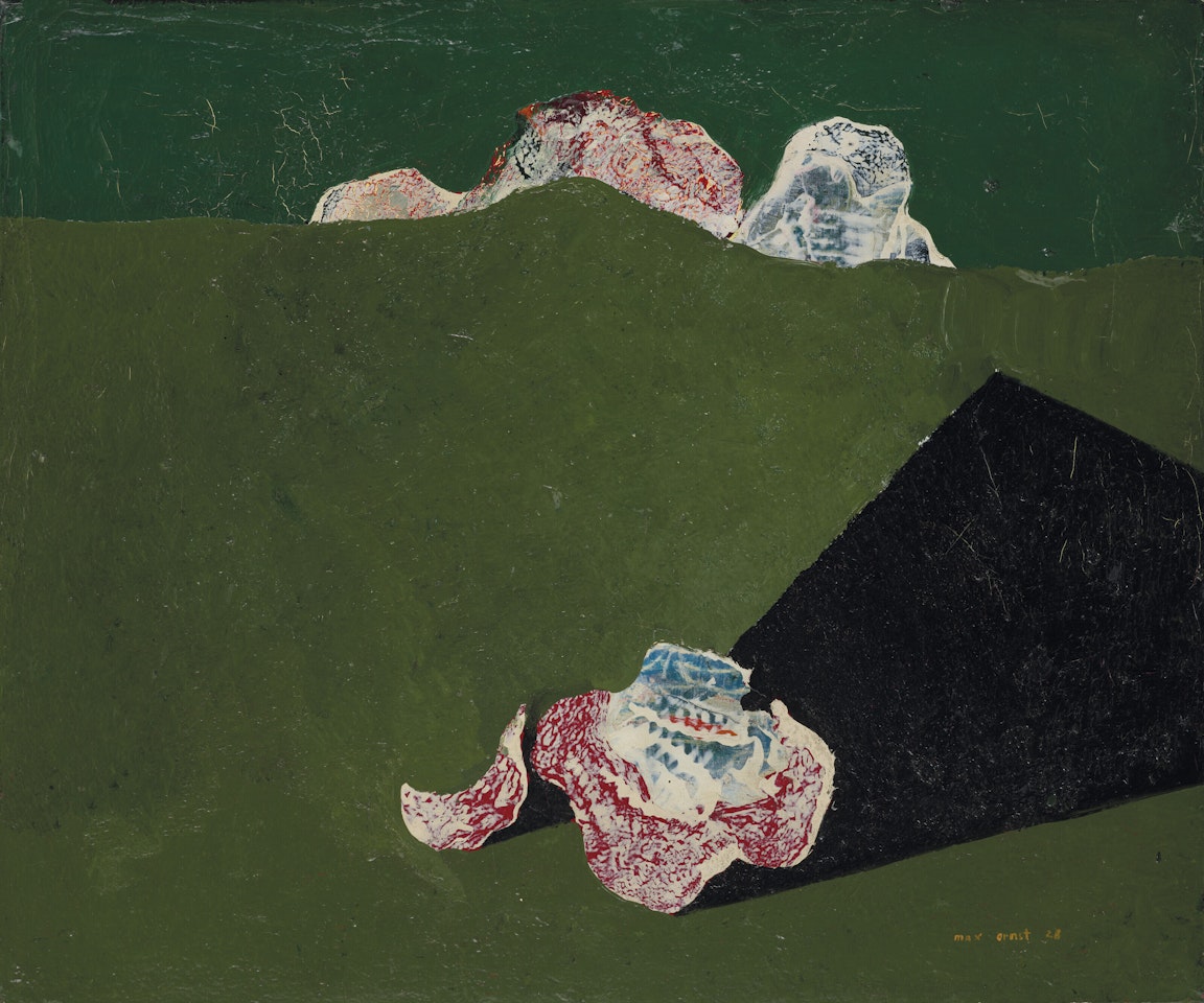 Fleurs sur fond vert by Max Ernst
