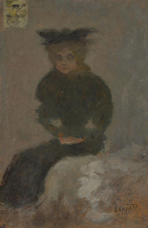 Femme assise au chapeau noir by Pierre Bonnard