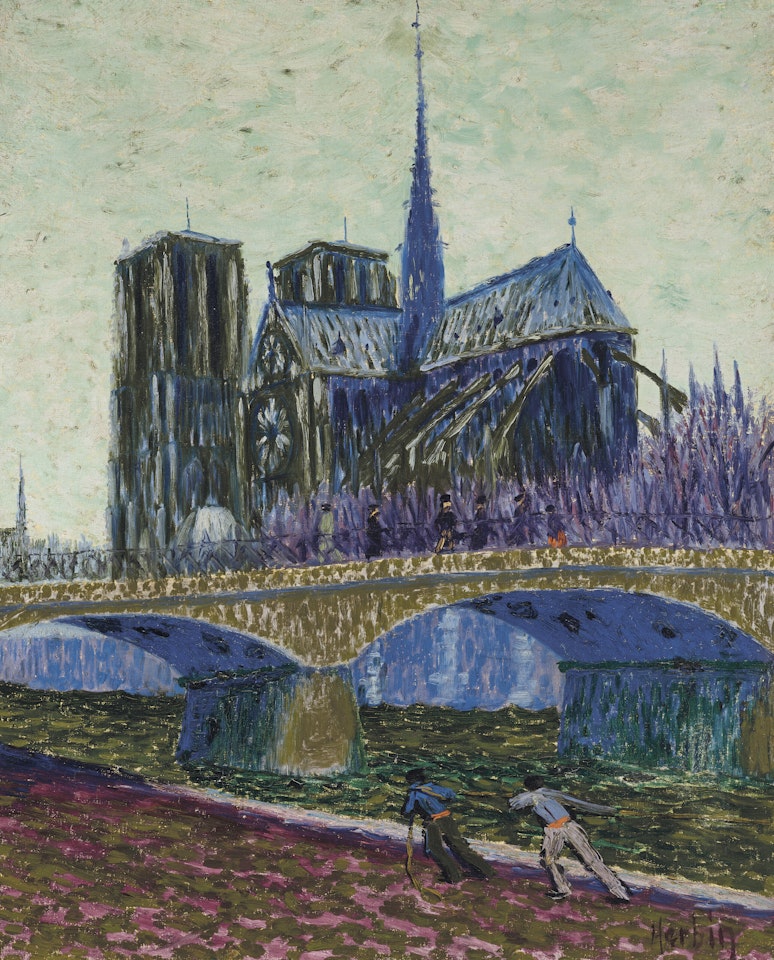 Notre-Dame et le Pont de l"Archevêché by Auguste Herbin