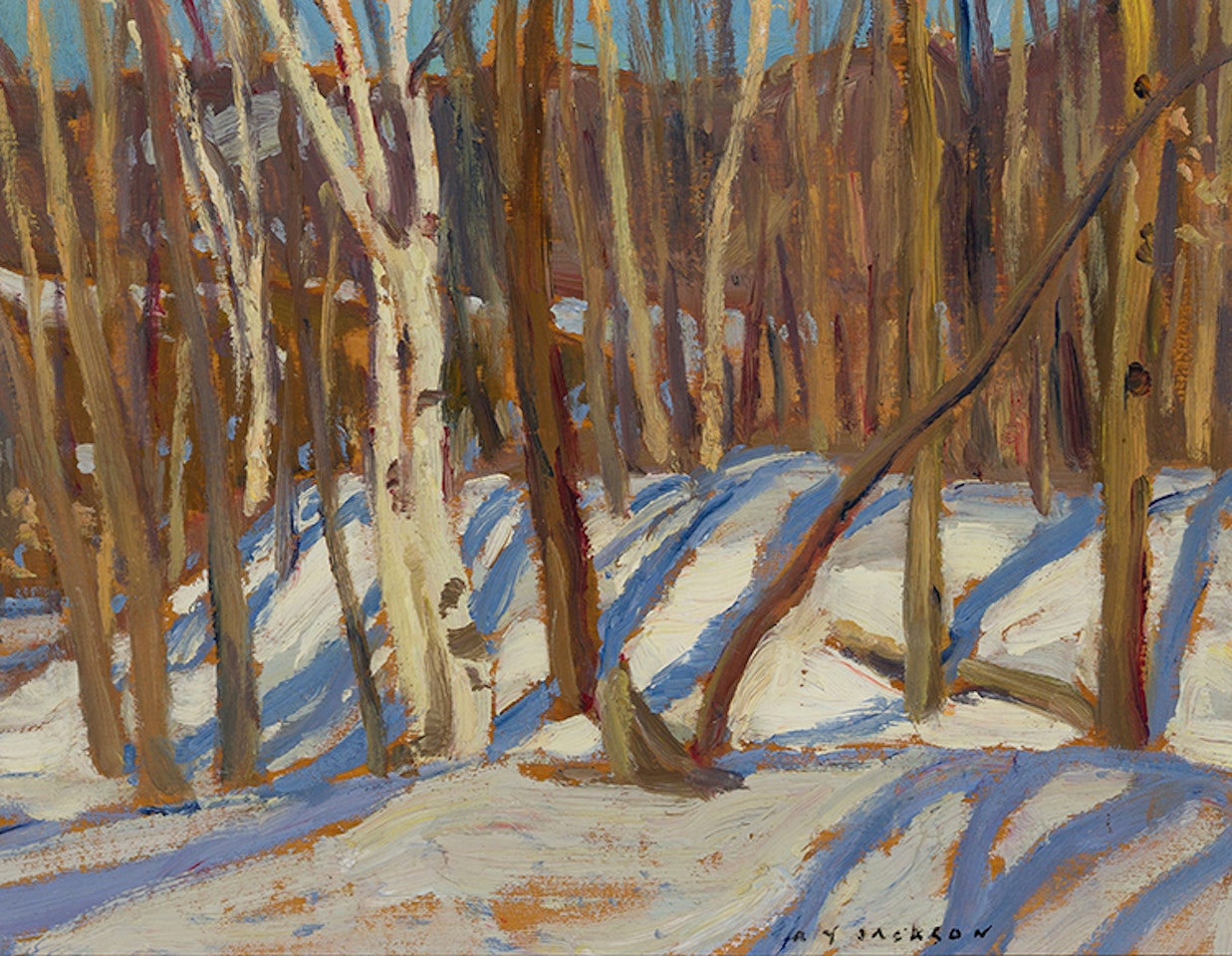 Birches in Winter / Quebec in Winter (verso) by Alexander Young Jackson