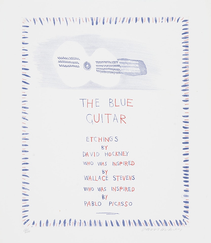The Blue Guitar, Frontispiece for Blue Guitar Portfolio by David Hockney