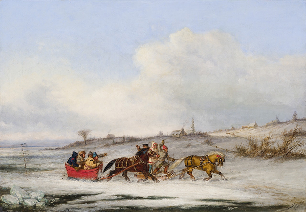 The Sleigh Race by Cornelius Krieghoff