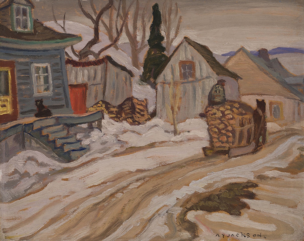 St. Joachim, Quebec / Houses in Winter (verso) by Alexander Young Jackson