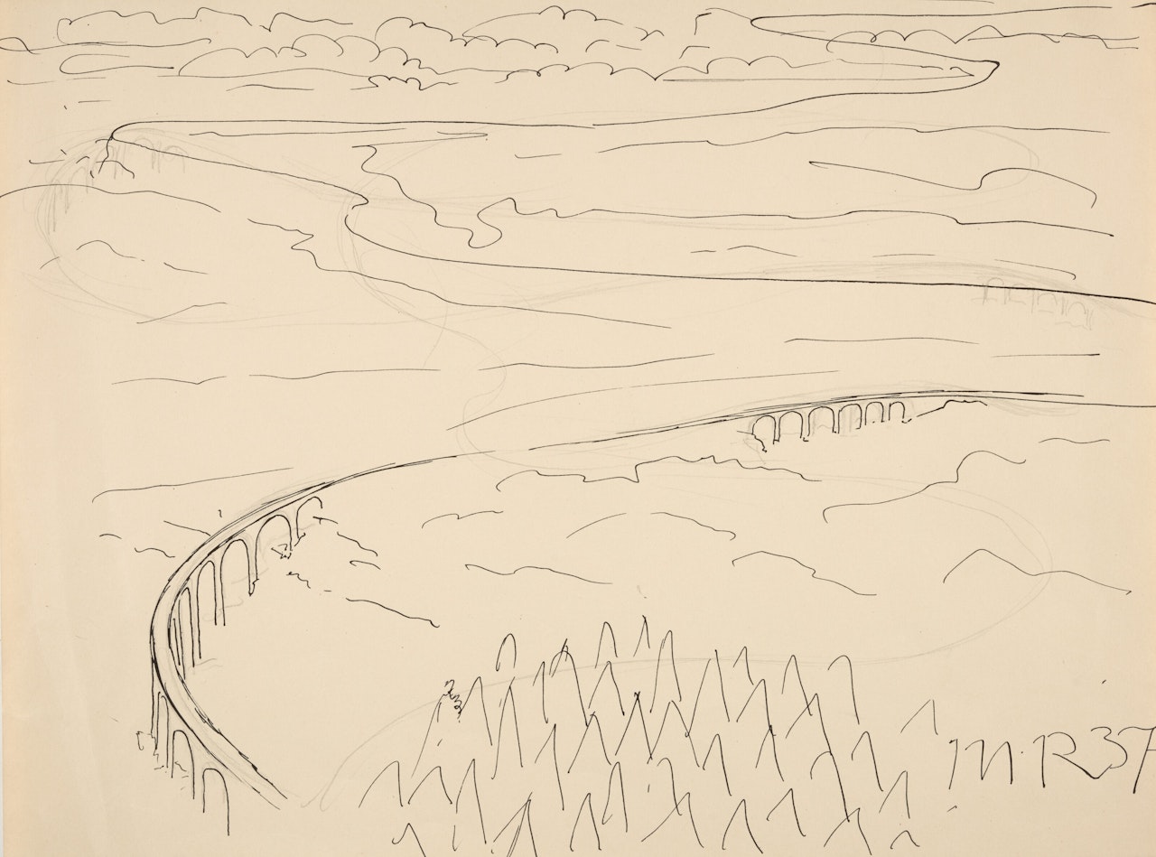 Paysage au viaduc (Le Pecq) by Man Ray
