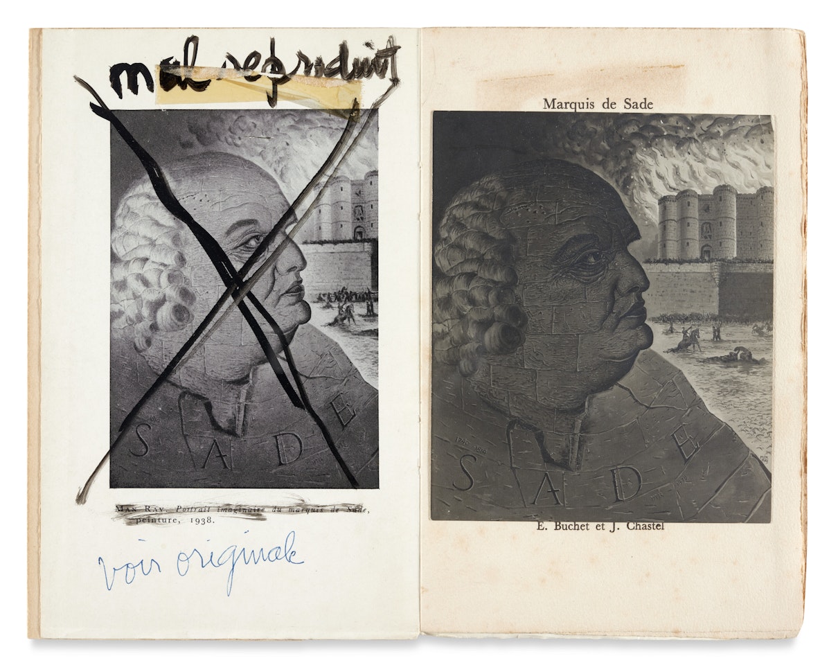 Marquis de Sade. Cahiers personnels (1803-1804) by Man Ray