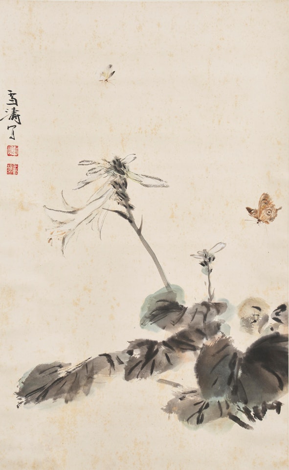 Flowers and Butterfly by Wang Xuetao