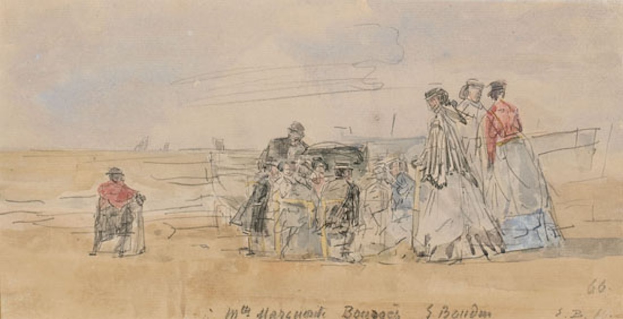 Crinolines sur la plage by Eugène Boudin