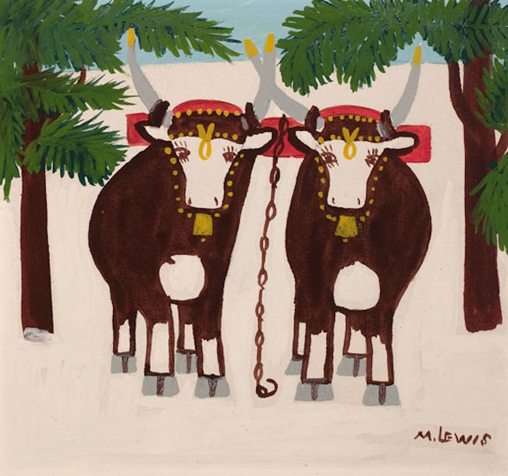 Two Oxen by Maud Lewis