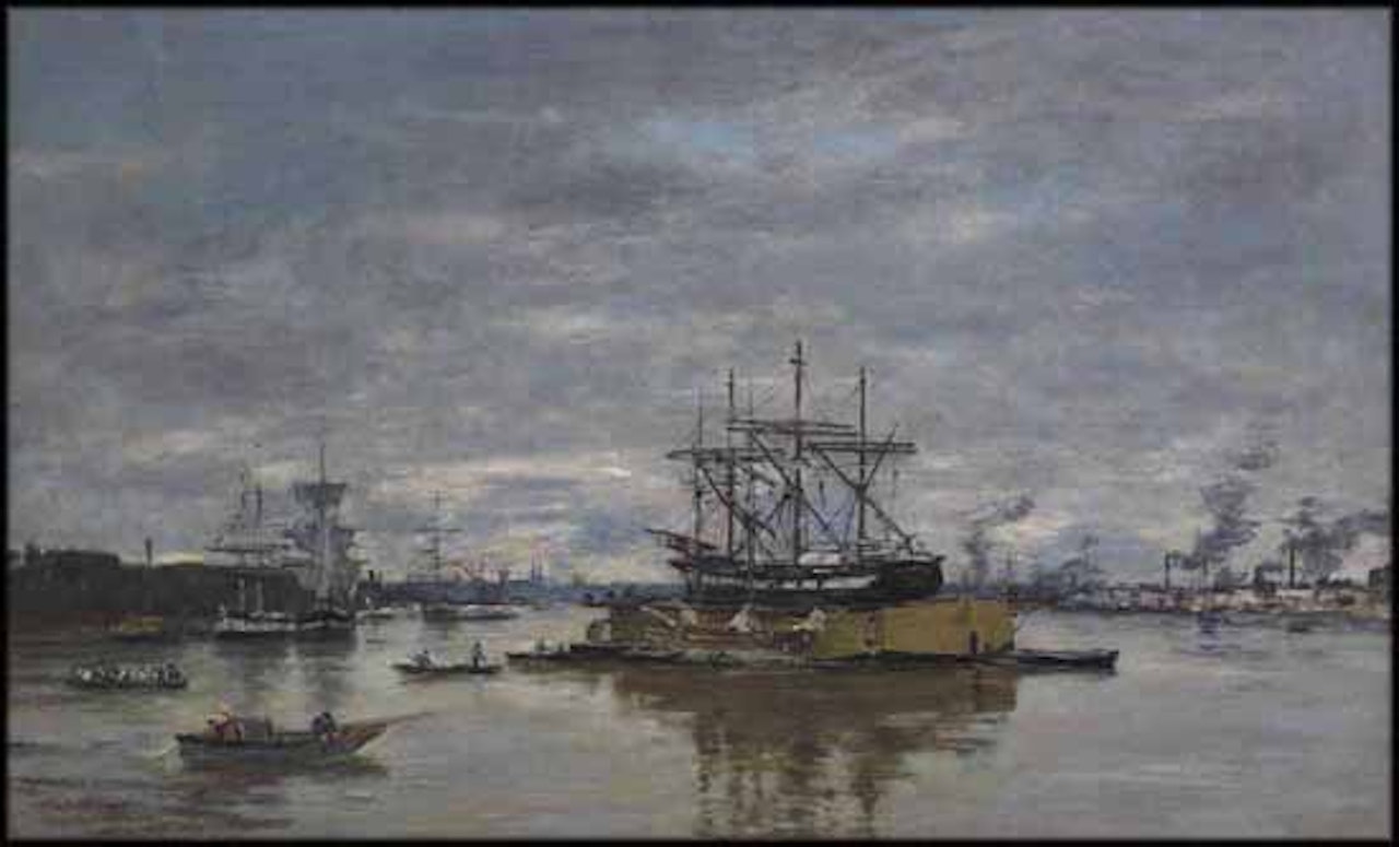 Bordeaux, Le port by Eugène Boudin