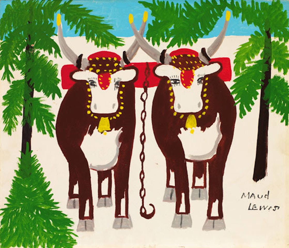 Two Oxen by Maud Lewis