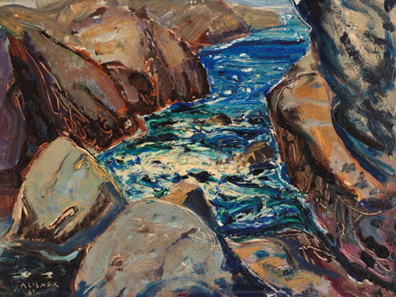 Rocks and High Water, Pacific Coast by Arthur Lismer