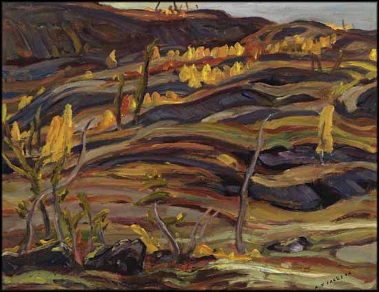 Hillside, Fall / Shoreline, Great Bear Lake (verso) by Alexander Young Jackson