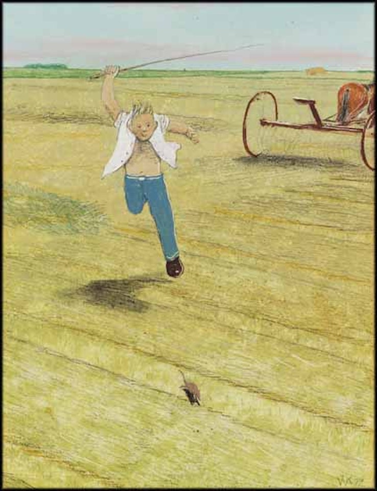 Mouse in the Hayfield by William Kurelek