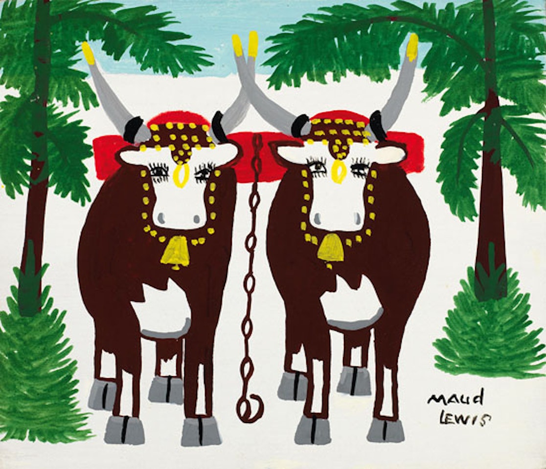 Two Oxen by Maud Lewis
