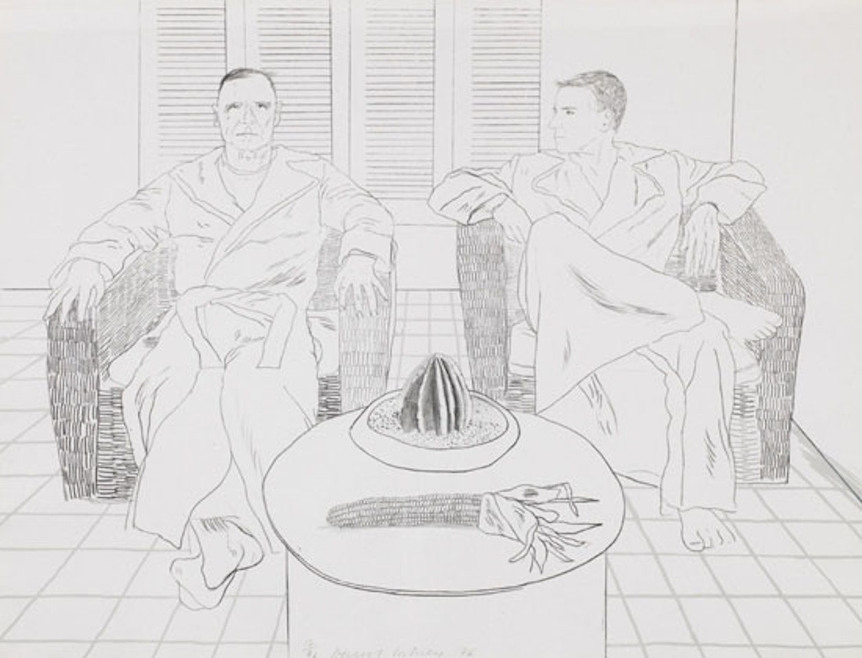 Don Bachardy and Christopher Isherwood by David Hockney