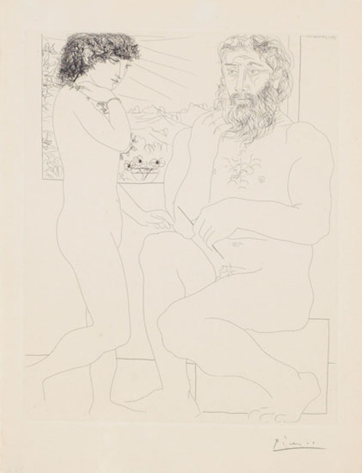 Sculpteur et modèle debout by Pablo Picasso