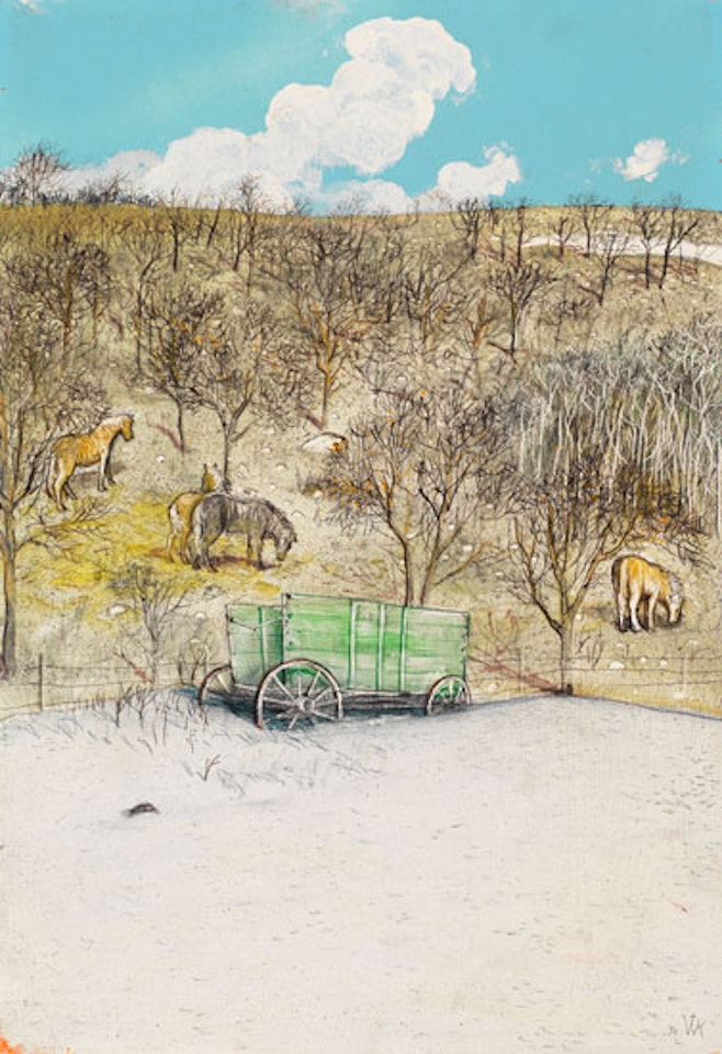 Manitoba Ponies in Winter Coats by William Kurelek