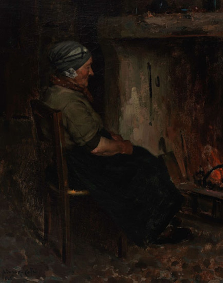 Vieille dame devant le foyer by Marc-Aurele de Foy Suzor-Cote
