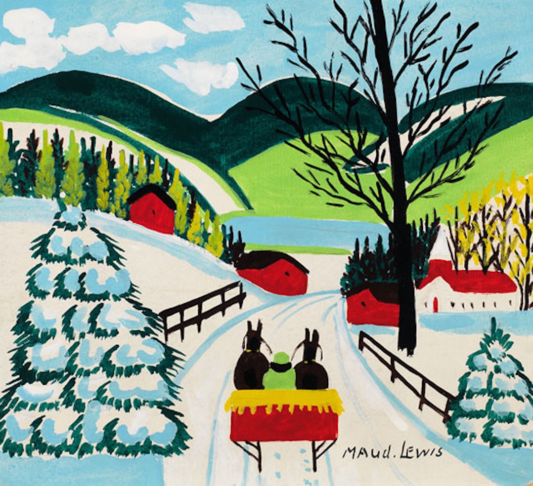 Sleigh Approaching the Village by Maud Lewis