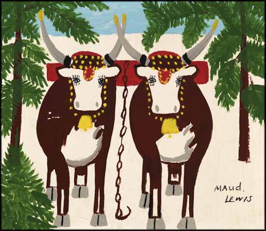 Two Oxen by Maud Lewis