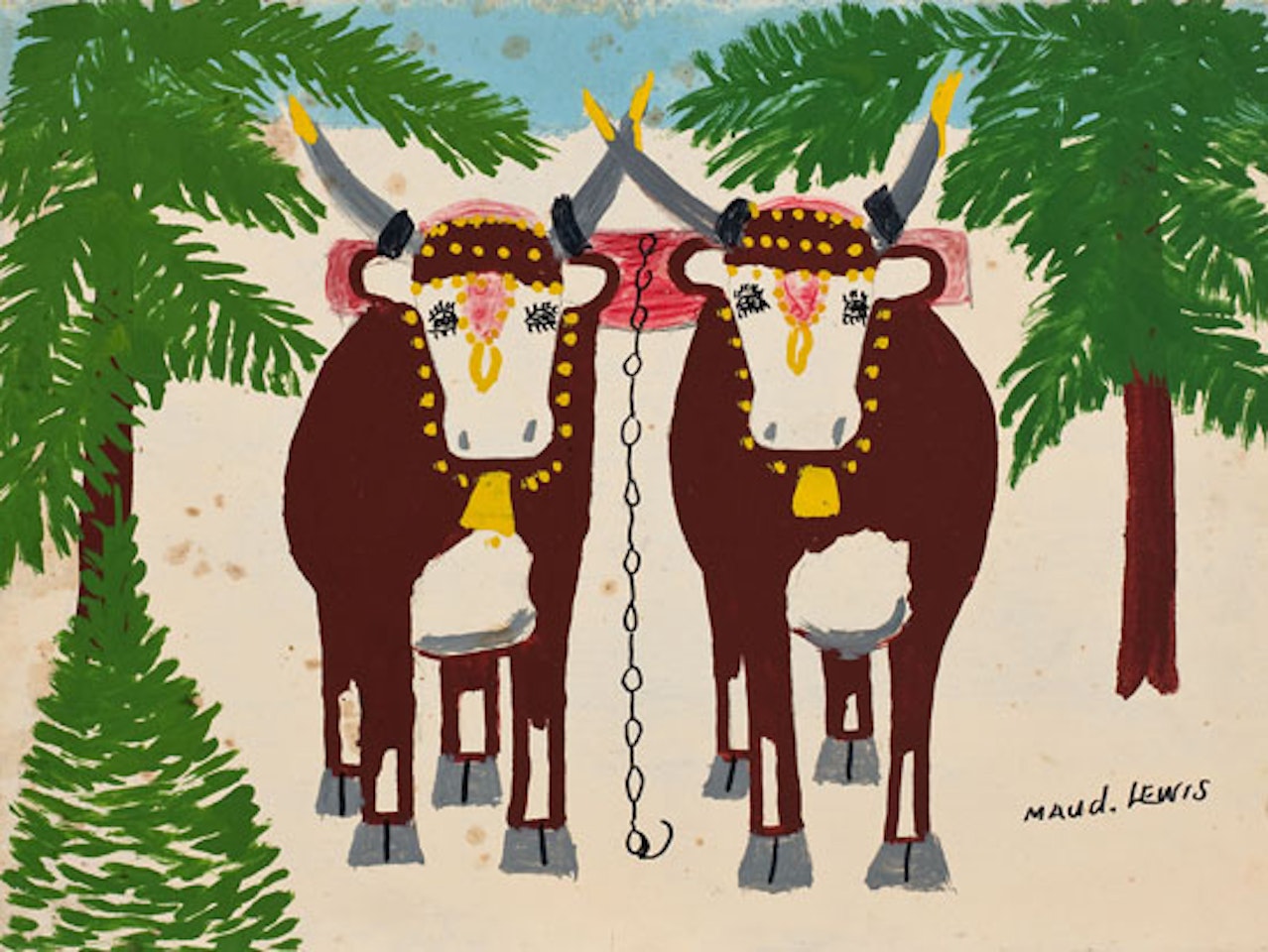 Two Oxen by Maud Lewis