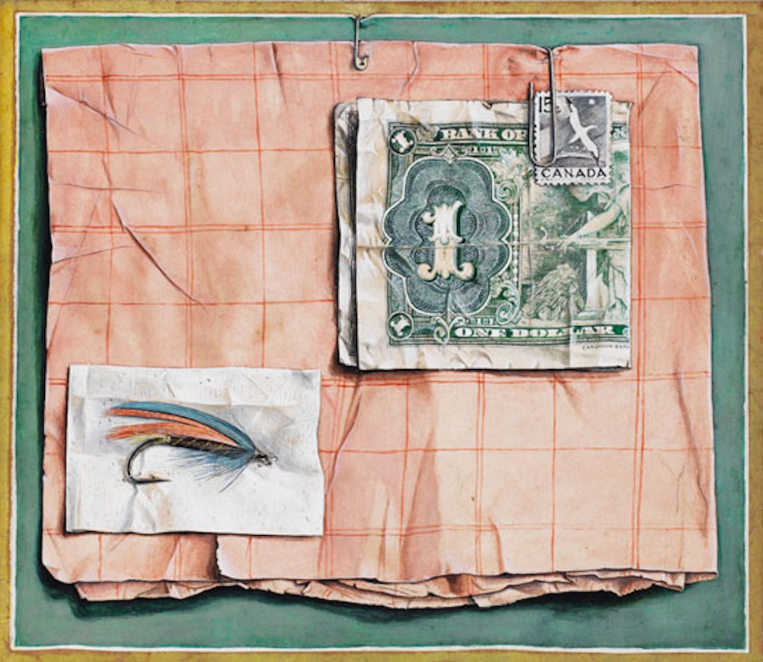 Trompe l"oeil with a Fisherman"s Fly by William Kurelek
