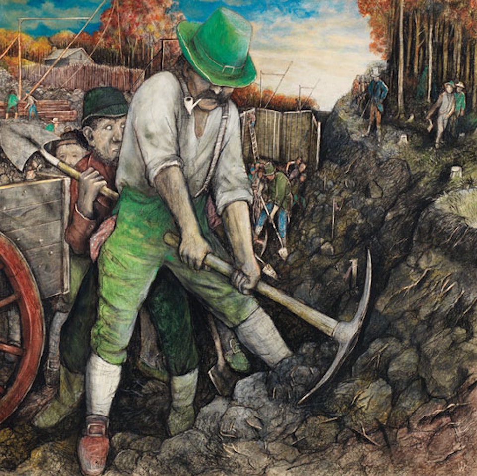 Irish Labour on the Welland Canal by William Kurelek