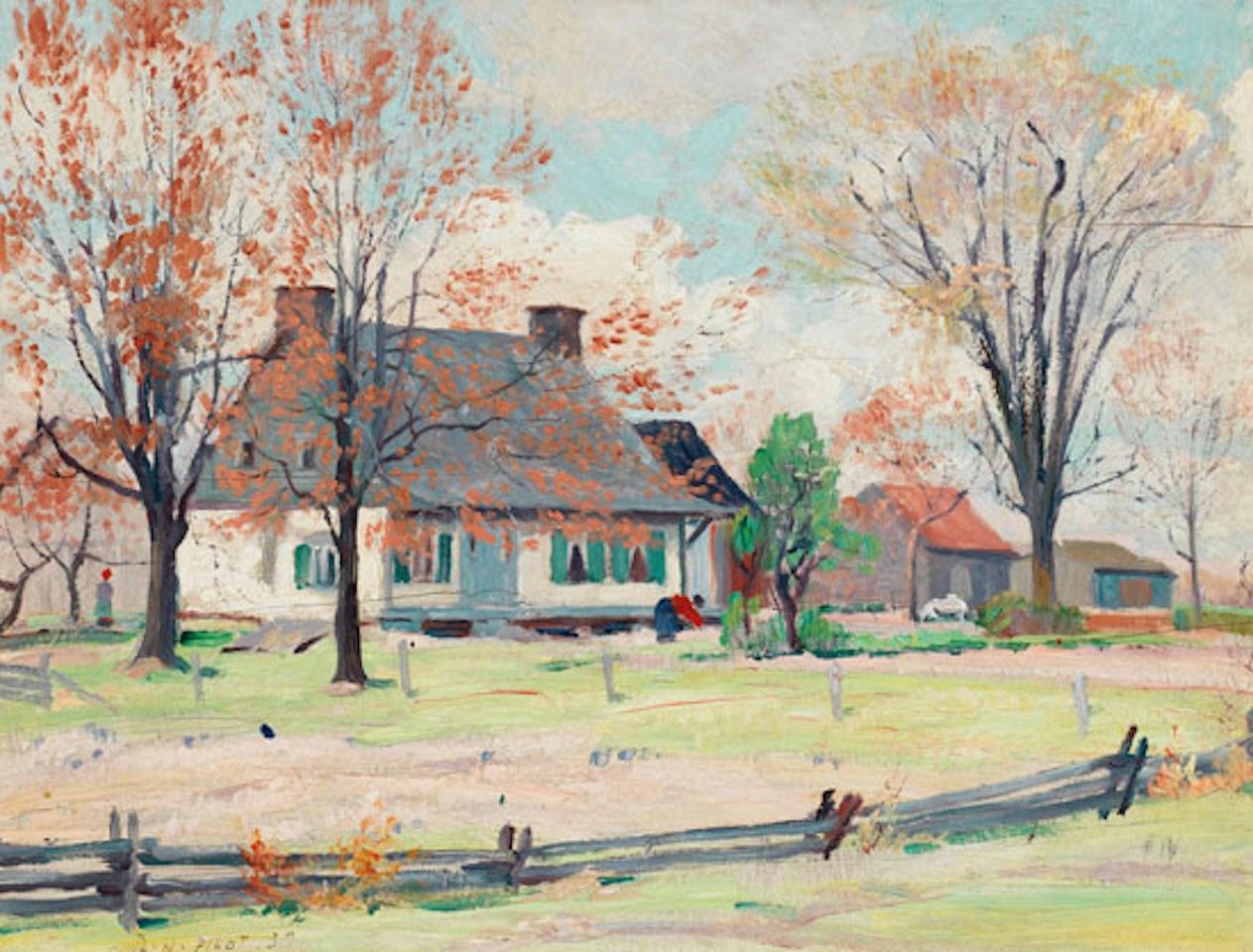 Paysage avec maison by Robert Pilot