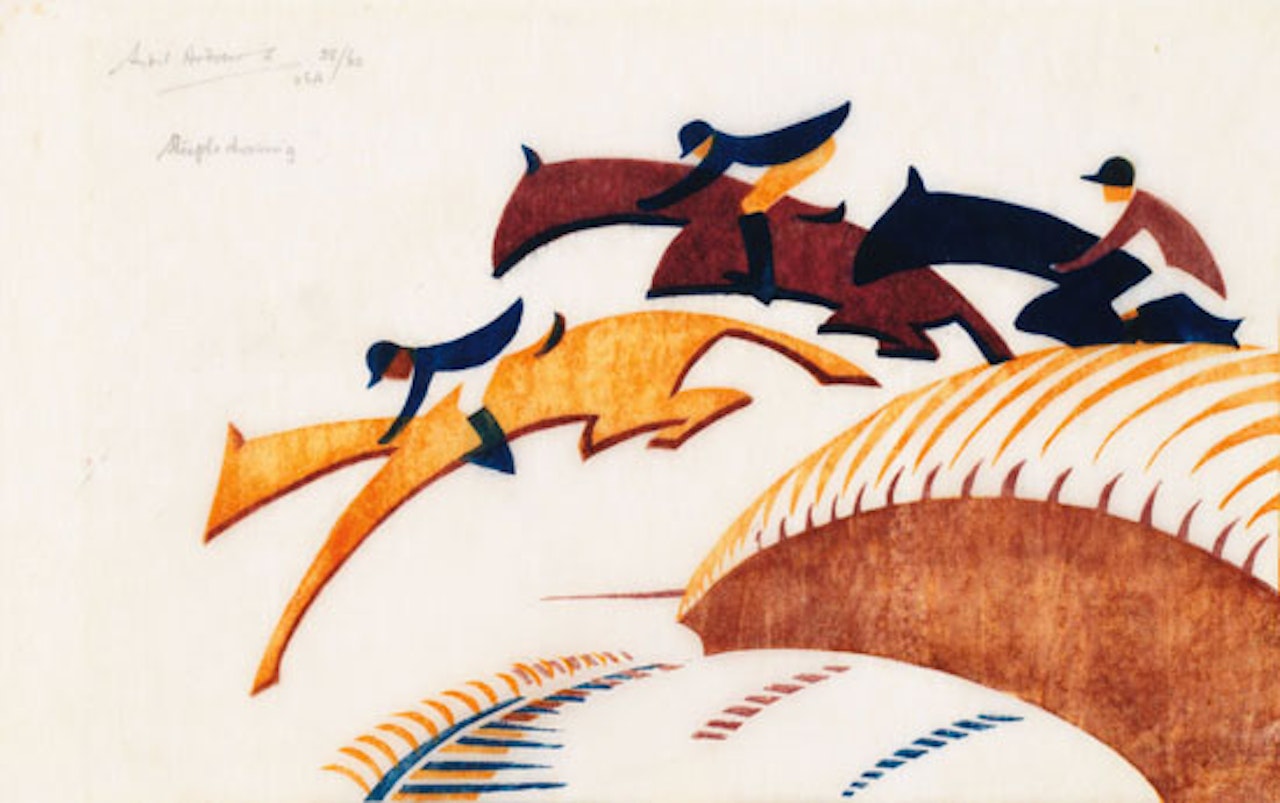 Steeplechasing by Sybil Andrews
