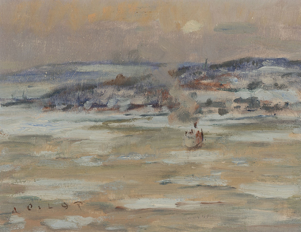 Moonrise, View of Lauzon from Québec by Robert Pilot