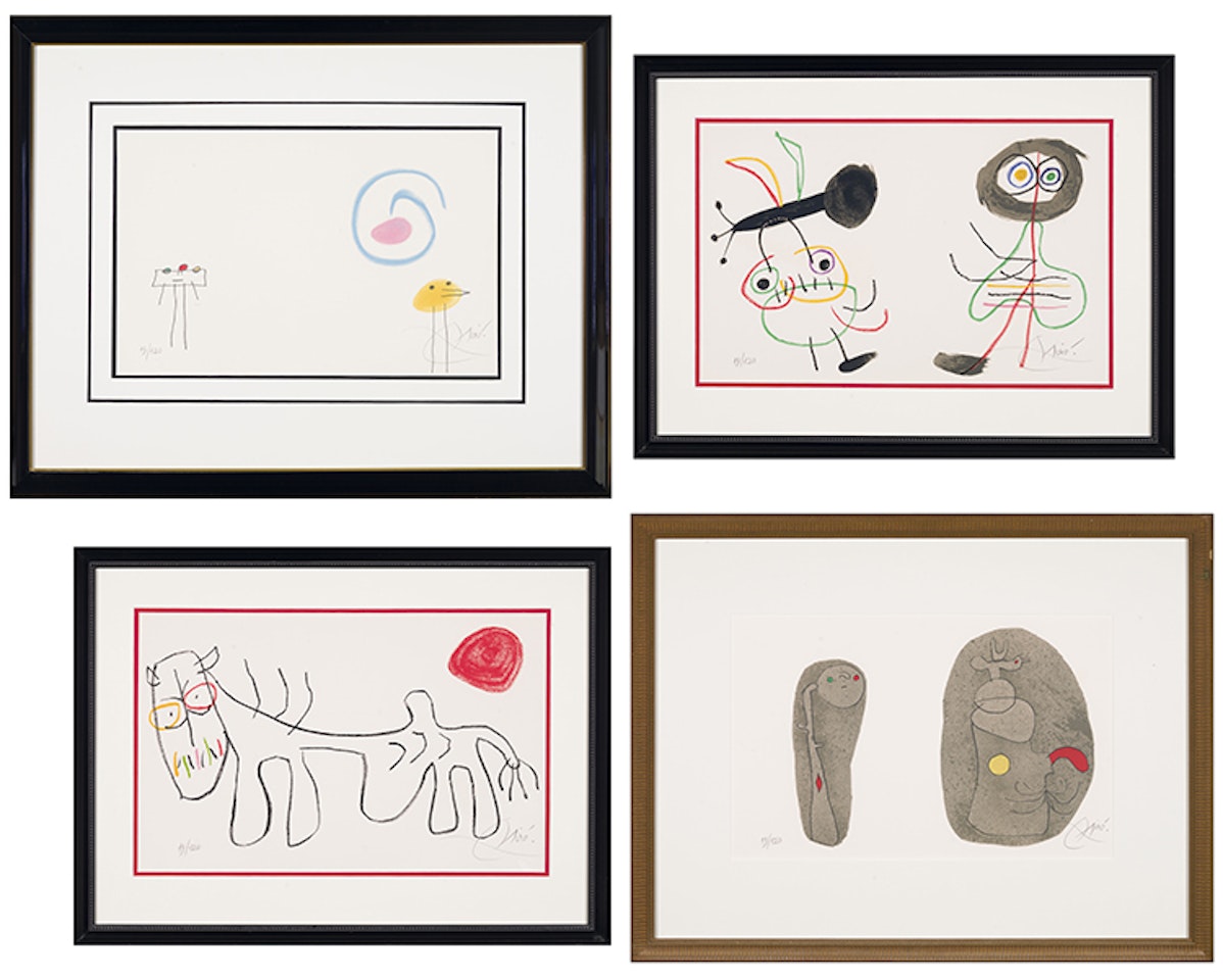 Seven plates from "L"enfance d"Ubu"; L"enfance d"Ubu, 1001; L"enfance d"Ubu, 1005; L"enfance d"Ubu, 1006; L"enfance d"Ubu, 1008; L"enfance d"Ubu, by Joan Miró