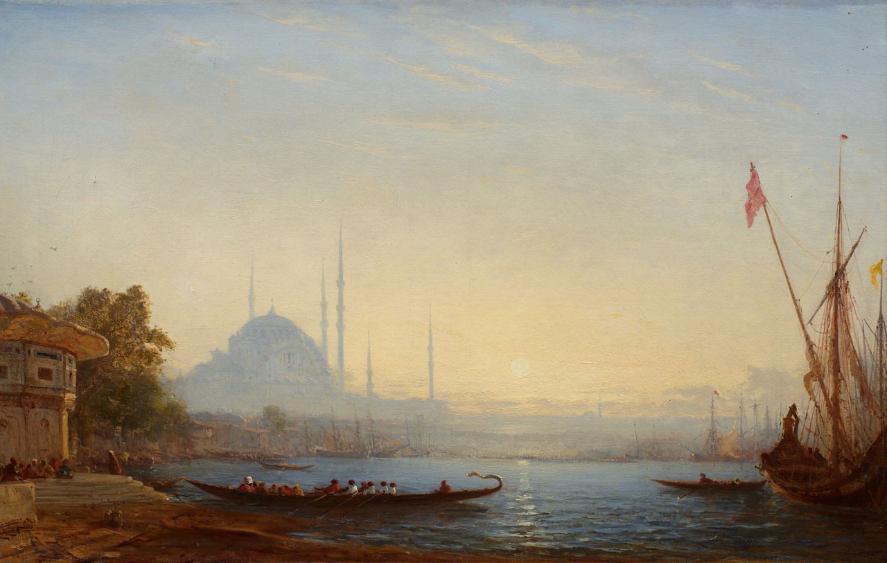 Sunset on the Bosphorus with Hagia Sophia by Félix Ziem