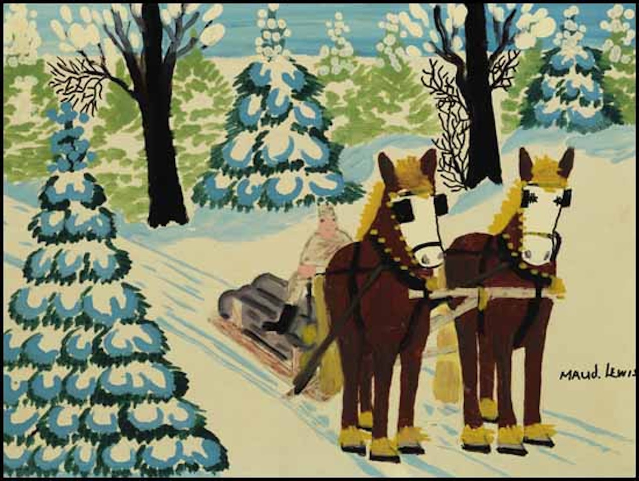 Hauling Logs by Maud Lewis