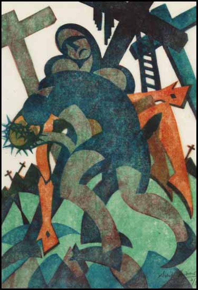 Joseph and Nicodemus by Sybil Andrews