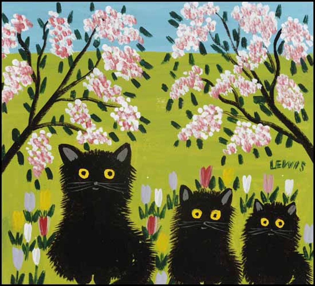 Three Black Cats by Maud Lewis