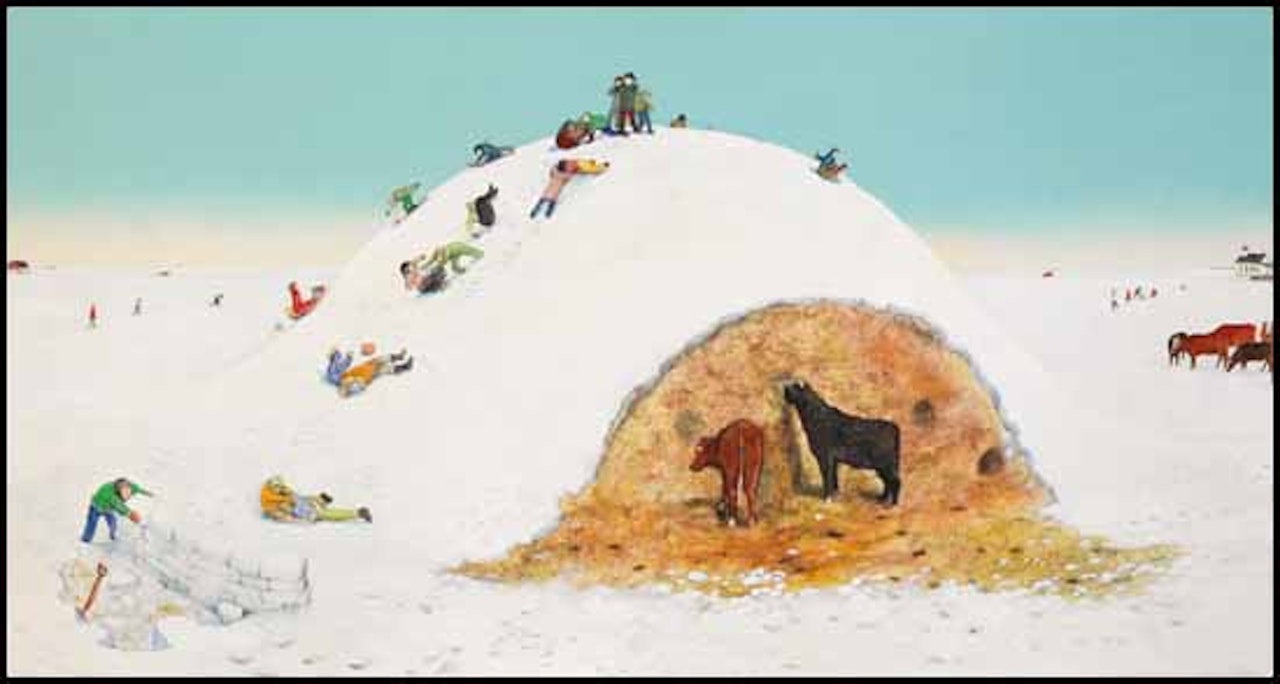 King of the Mountain by William Kurelek