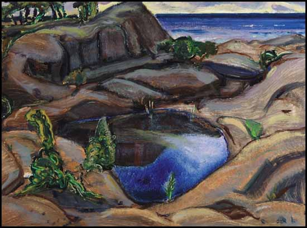 Georgian Bay / Boats in the Harbour (verso) by Arthur Lismer