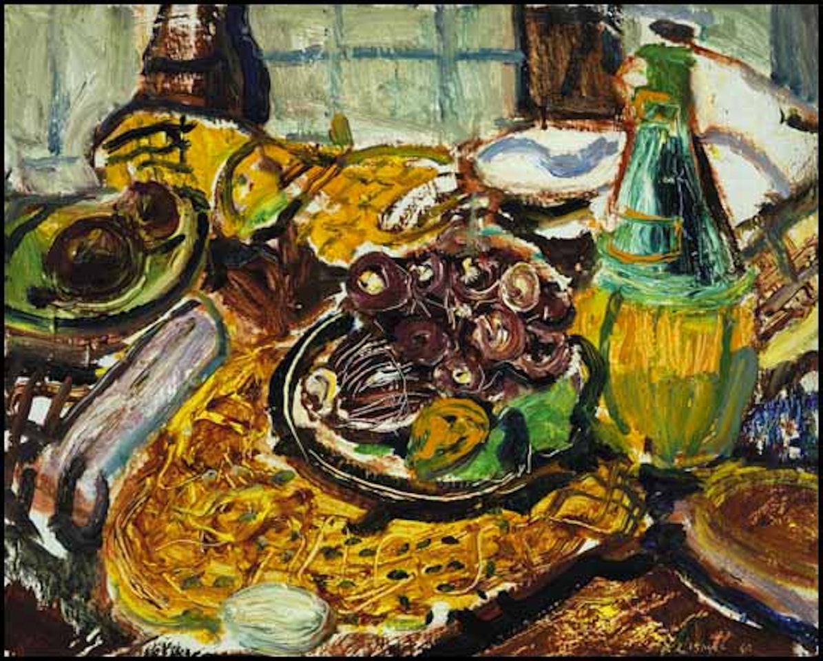 Still Life with Bottle and Fruit by Arthur Lismer