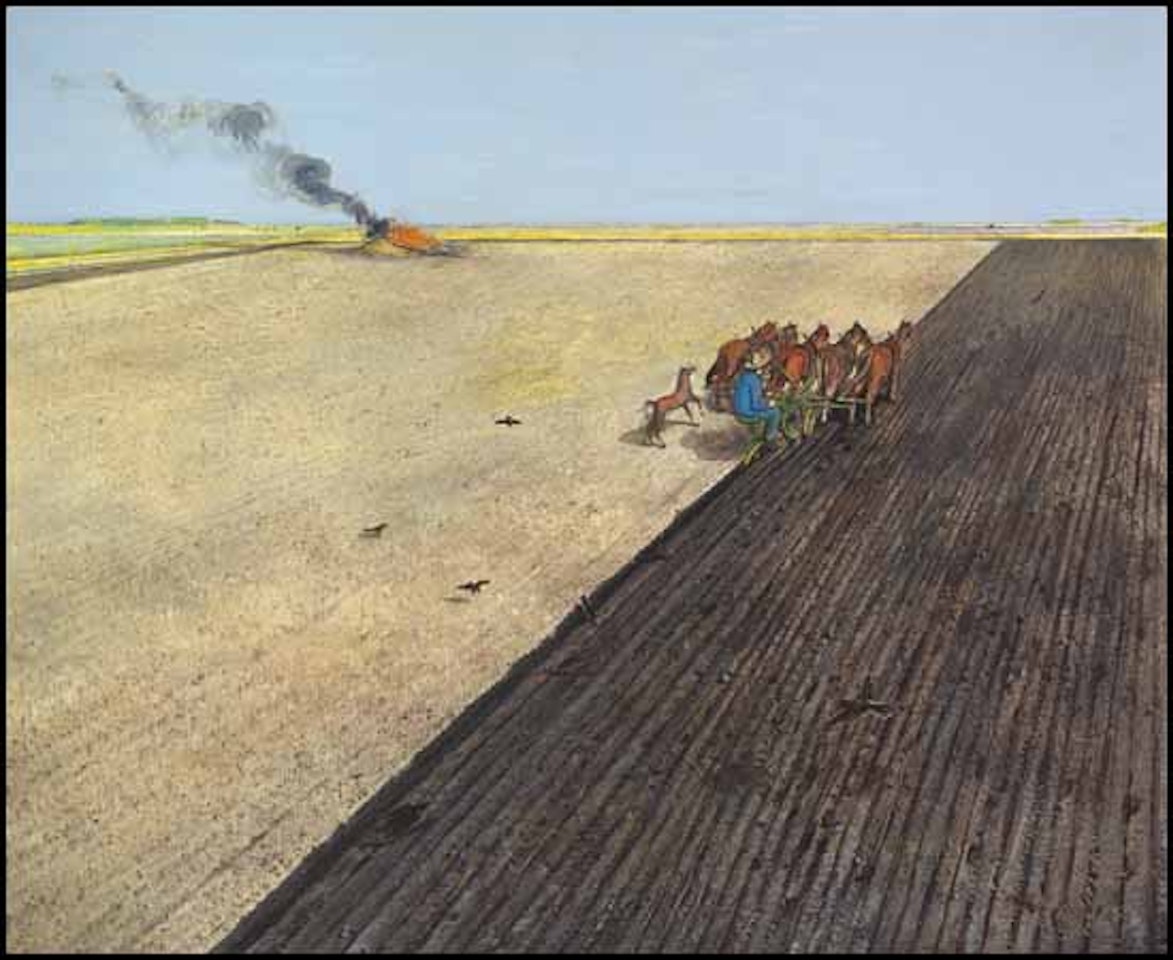 Ploughing with Horses on the Prairies by William Kurelek