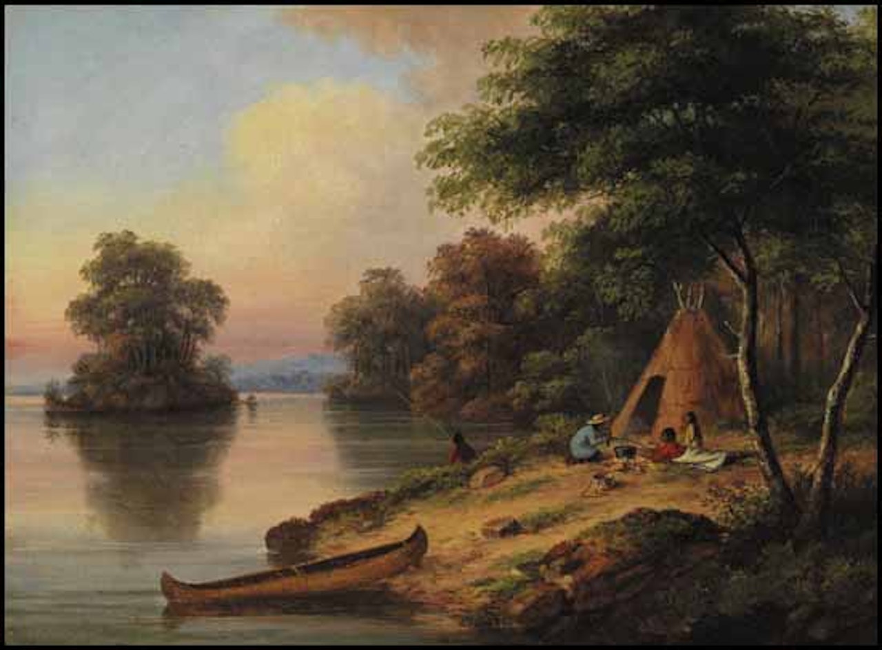 Indian Encampment by Cornelius Krieghoff