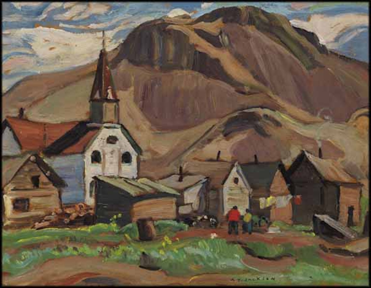 Indian Village, Kamloops / Rolling Hills (verso) by Alexander Young Jackson