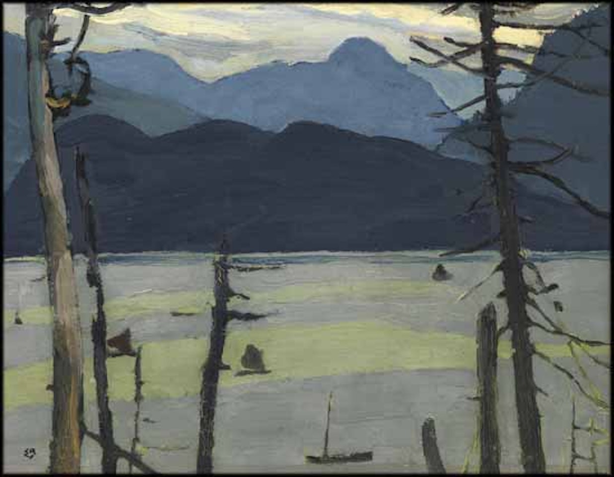 On the Skeena River Opposite Port Essington by Edwin Headley Holgate