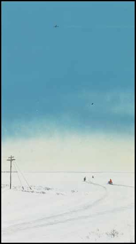 Skidooers, Saskatchewan Winter Series by William Kurelek