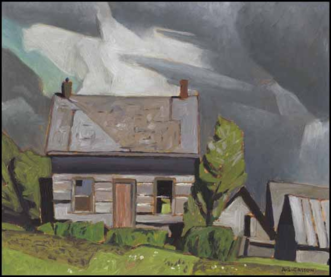 Log Cabin, Redmond Bay, Lake Baptiste by Alfred Joseph Casson