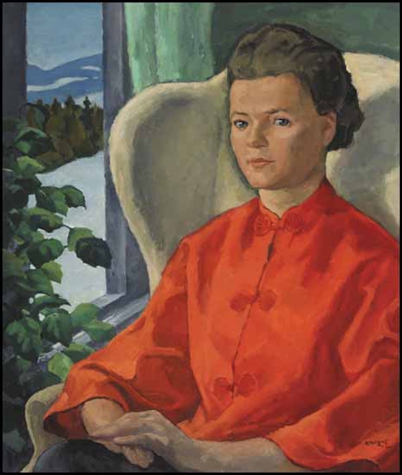 Joan Green Visiting the Artist in Morin Heights by Edwin Headley Holgate