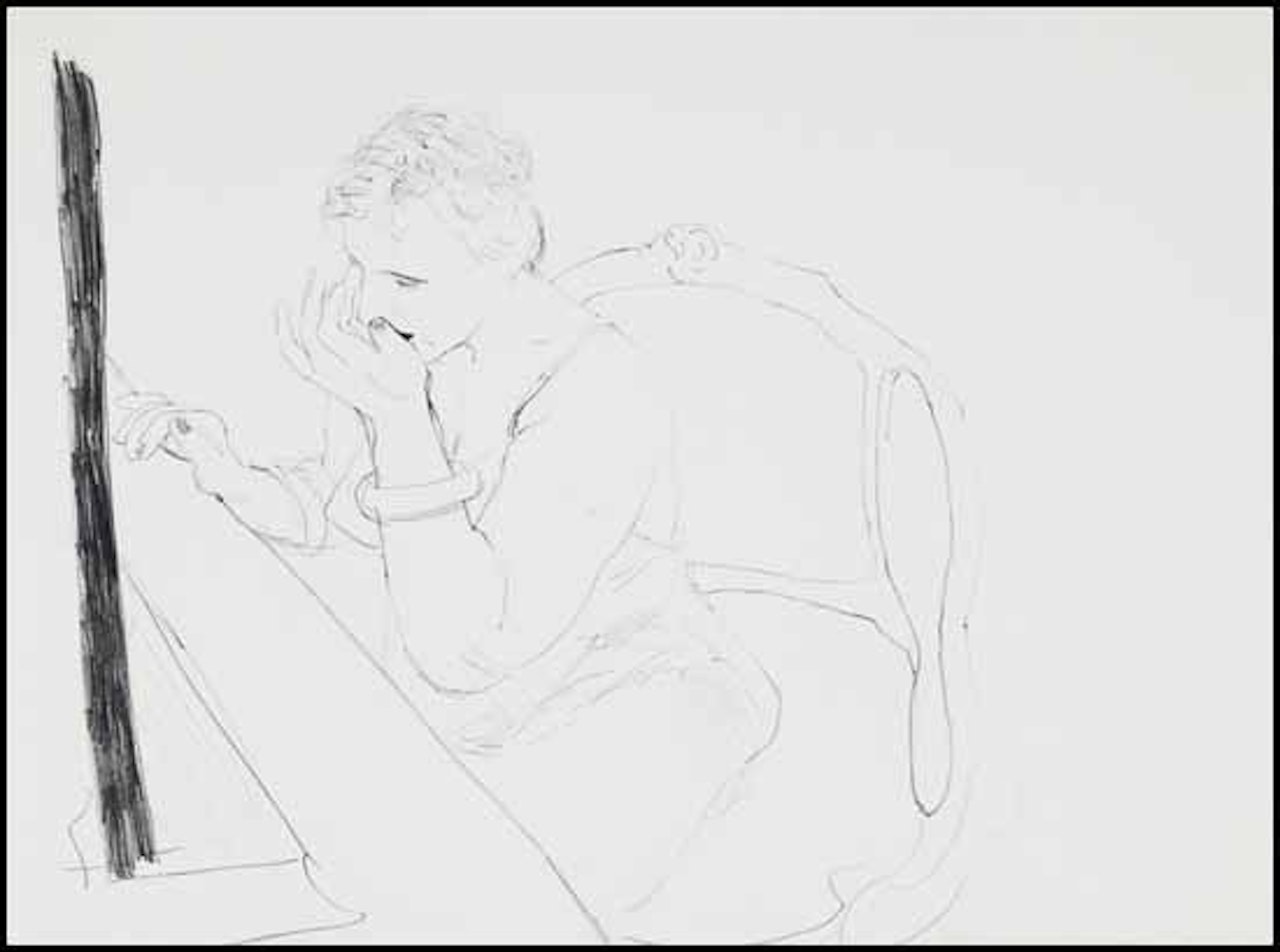 Celia Adjusting Her Eyelash by David Hockney