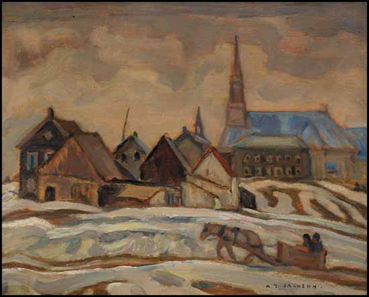 Winter, Quebec Village - Horse and Sleigh by Alexander Young Jackson