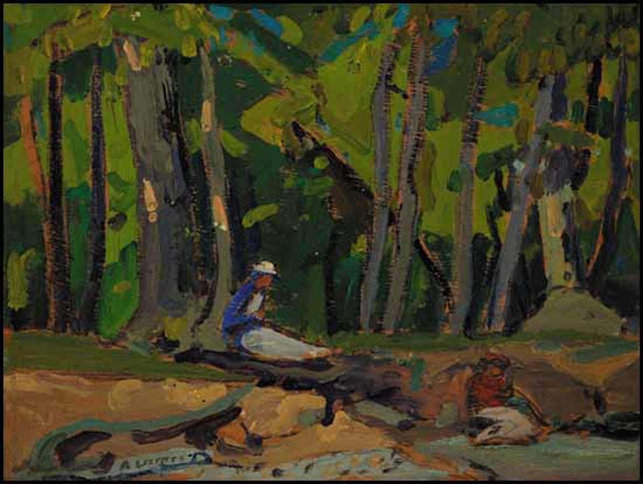 Figures in Landscape / The River (verso) by Arthur Lismer